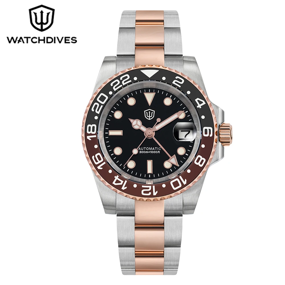 

Watchdives Wd16760 V2 Nh34 Роскошные автоматические часы для дайвинга Ar Sapphire Bgw9 Светящиеся 300 м Водонепроницаемые 40 мм Механические часы Gmt