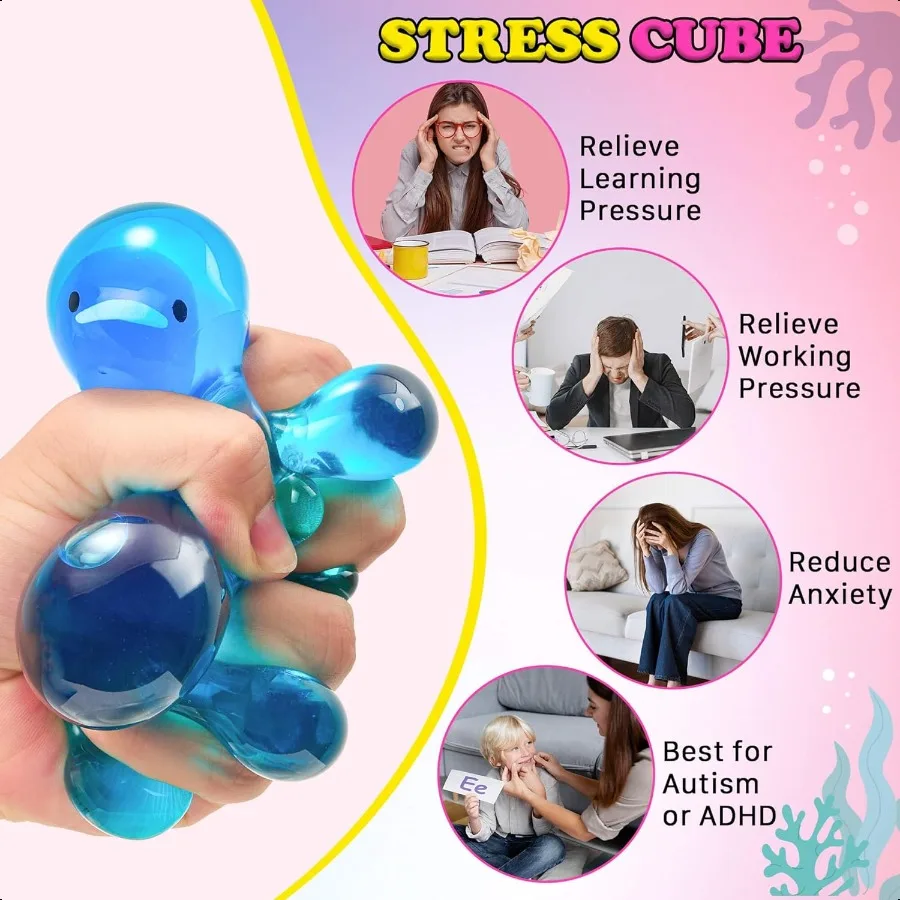 Squishy Str Cube Fidget Toys Adults Glow in The Dark Sensory Toys for with Autism Str Balls for Squeeze Toys for Anxiety Str Re