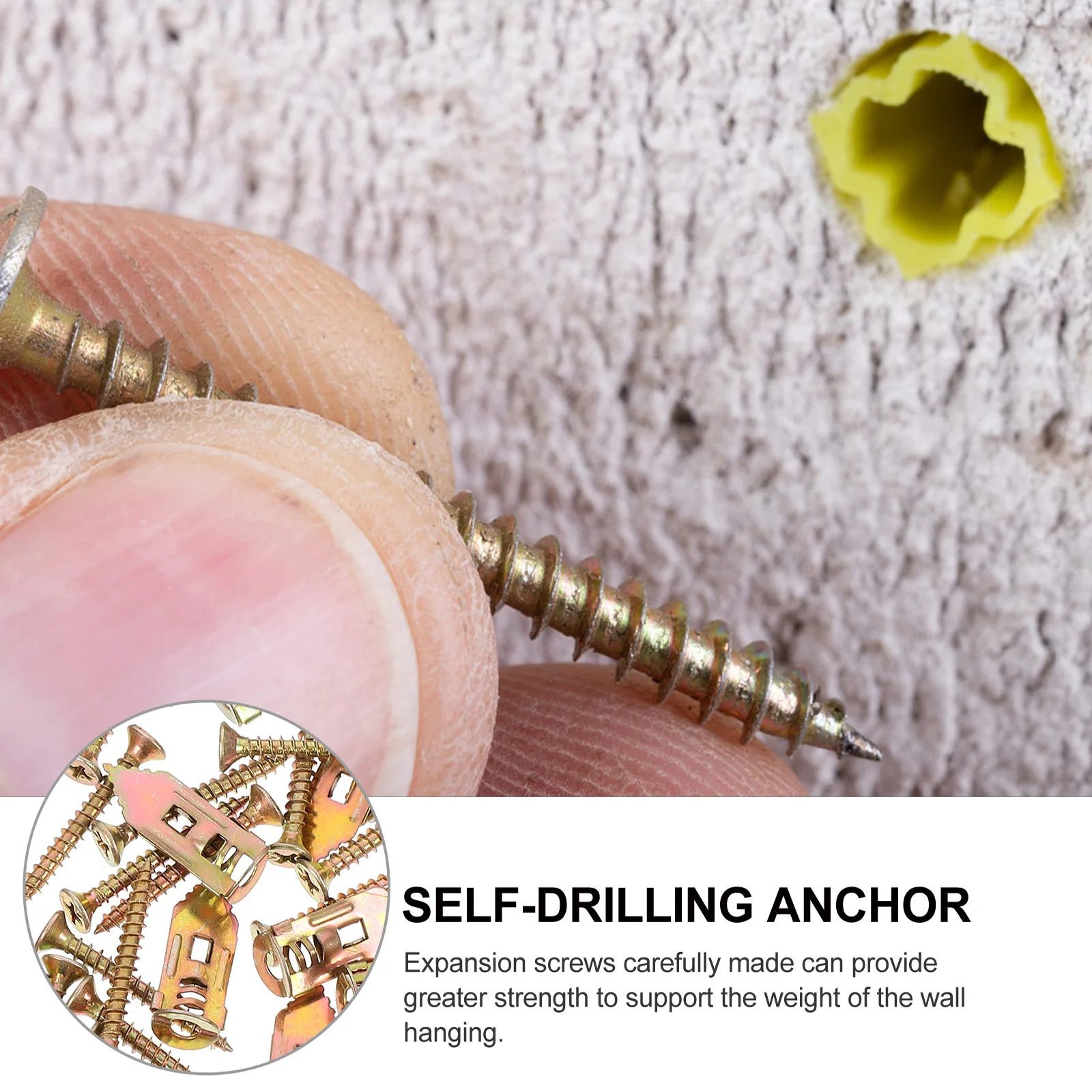 

50pcs Expansion Screws Self-Drilling Anchors For Wall Hanging Heavy Duty Metal Drywall Anchor Steel Percussion Fasteners