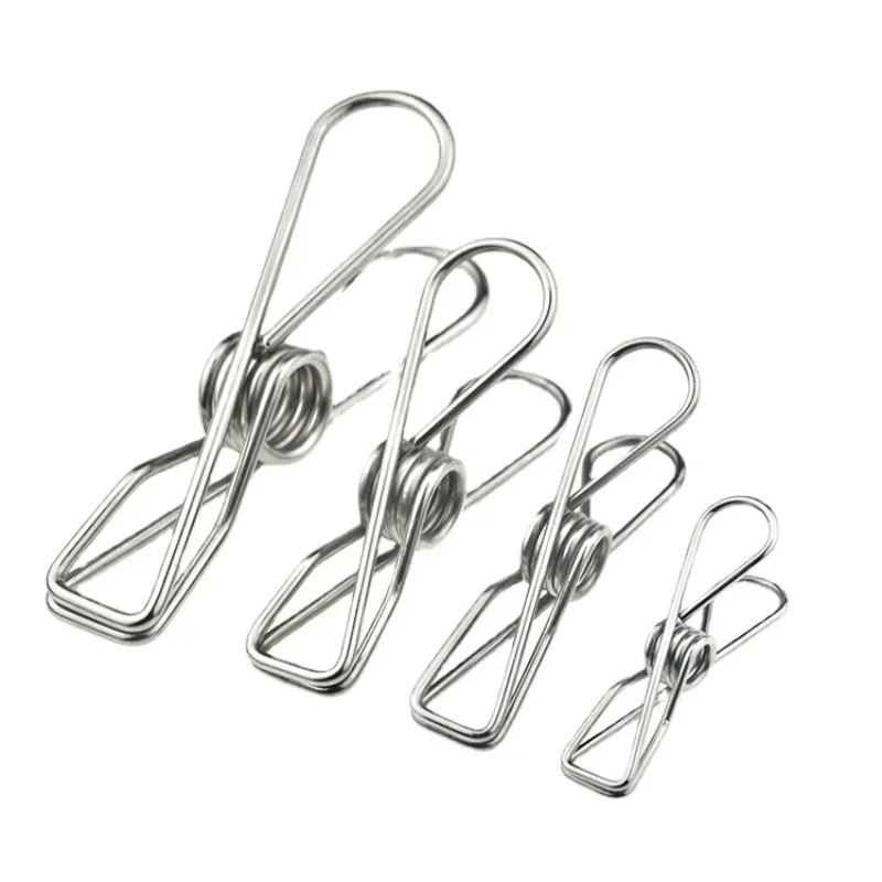 6cm/6.5cm Stainless Steel Clips Clothes Pins Pegs Holders Clothing Clamps Sealing Clip Household Clothespin Clips for Hangers