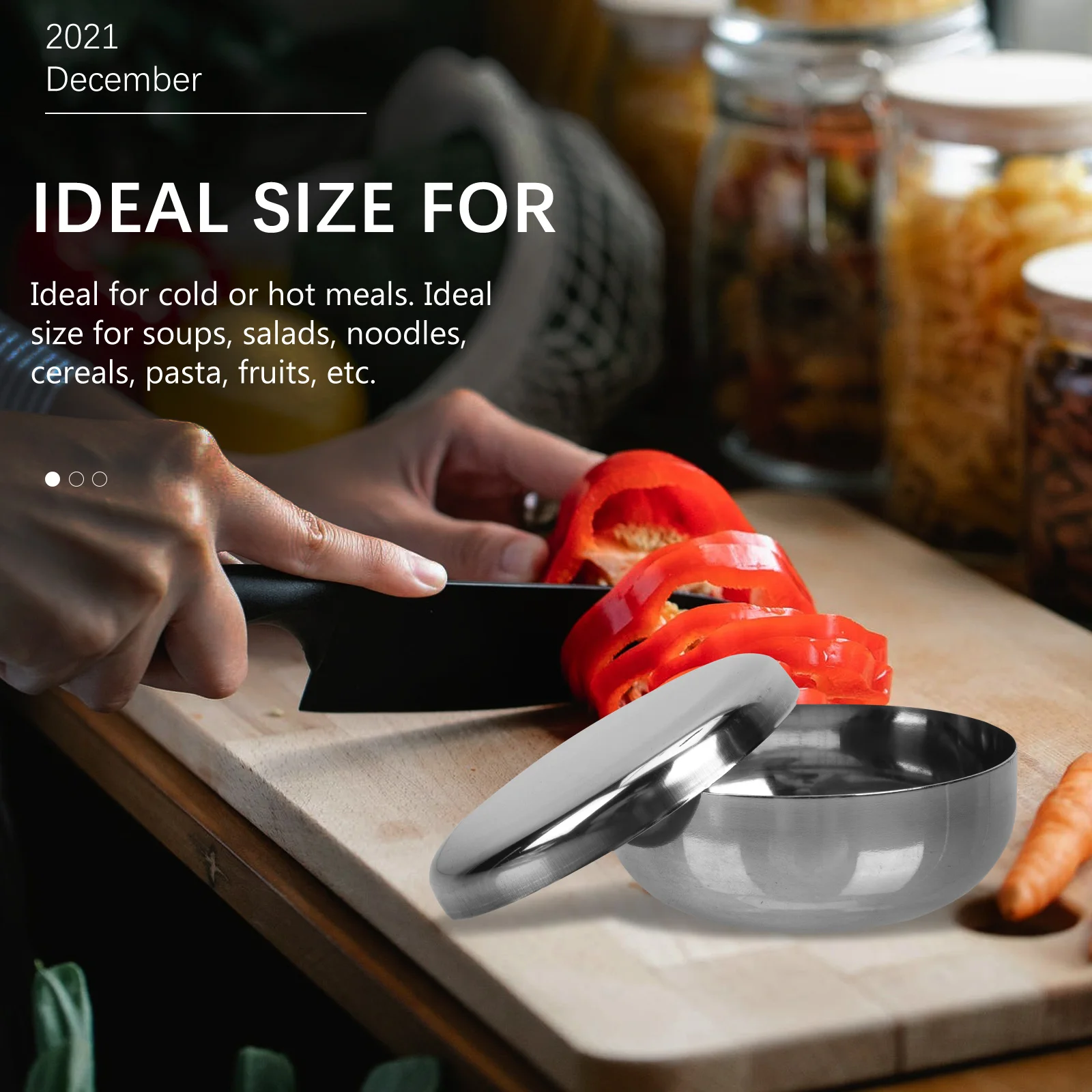 

2 Sets Stainless Steel Rice Bowl Korean Bowls for Kitchen Ramen Serving Leakproof Lid Large Opening Easy Pour