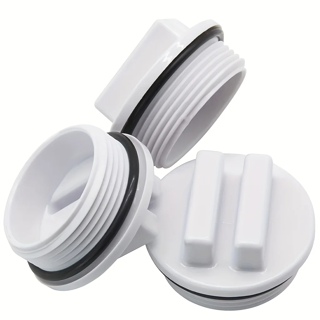2pcs Threaded Pool Return Lines Plug 1.5inch Filter Drain Cap Plug With O-ring Pool Skimmer Plug Winterizing Tool