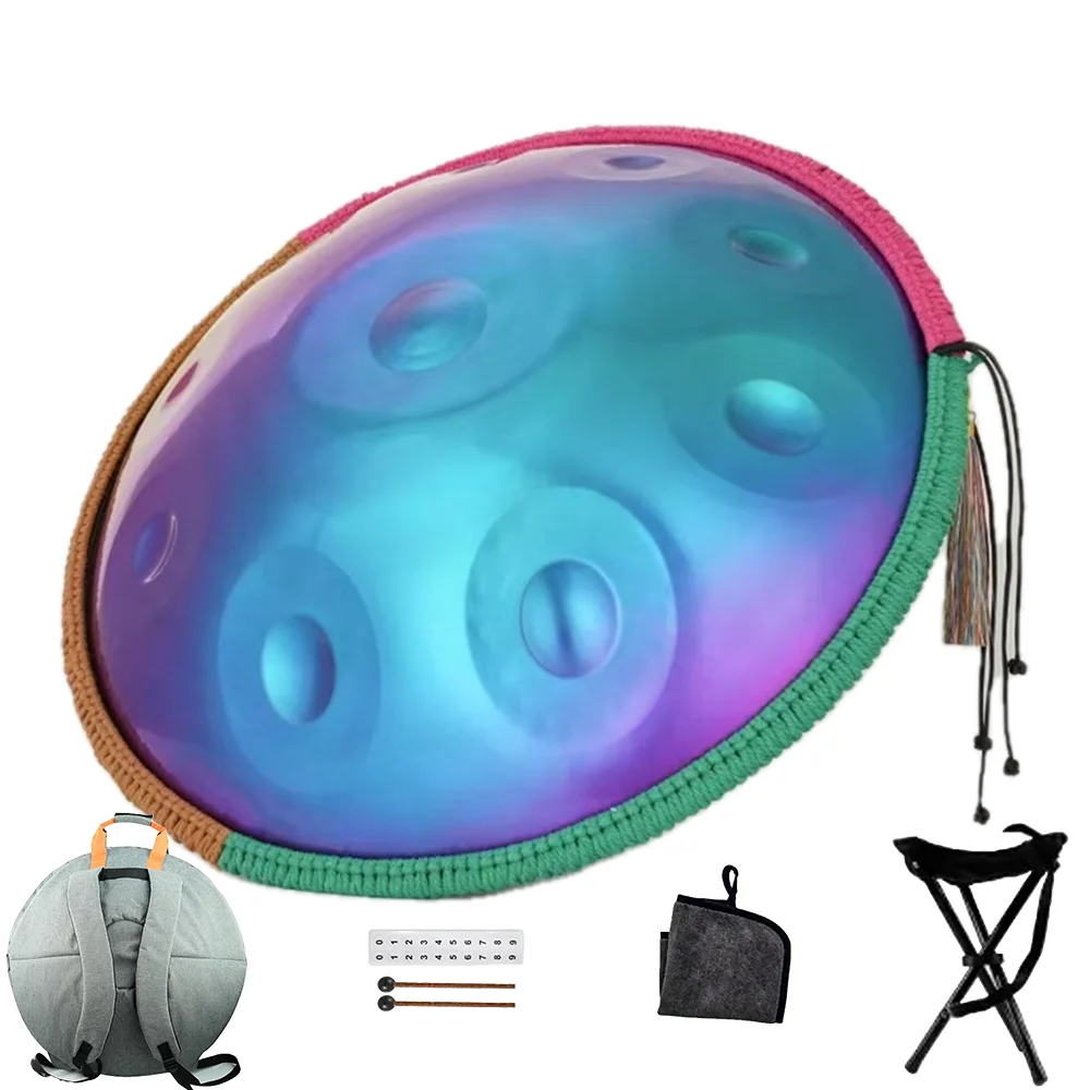 

2025 New Professional Handpan Drum 440Hz 10 Notes 22 inch Tambor 432 Hz Yoga Meditation Music Instrument Drum Steel Tongue Drum