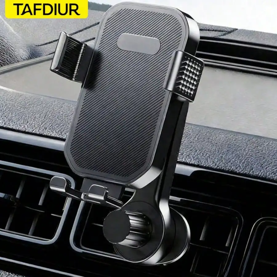Tafdiur 1-Piece Abs Material Black Textured Extension Rod Short Hook Air Vent Mount Phone Holder for Car, Air Vent Installation, Easy and Quick Installation, Universal Car Navigation and Music Listening Phone Holder
