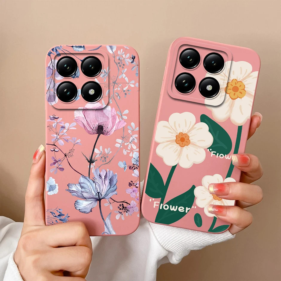 For Xiaomi 14T Pro 5G Case Simplicity Pretty Flowers Protective Silicone Soft Phone Cover For Xiaomi14TPro 14T 5G Fundas Bumper
