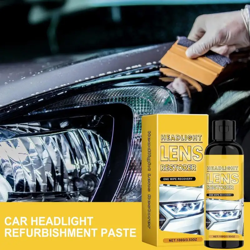 Headlight Restoration Auto Light Lens Polishing Paste Car Long-Lasting Effective Headlight Repair Restorer Liquid With Sponge