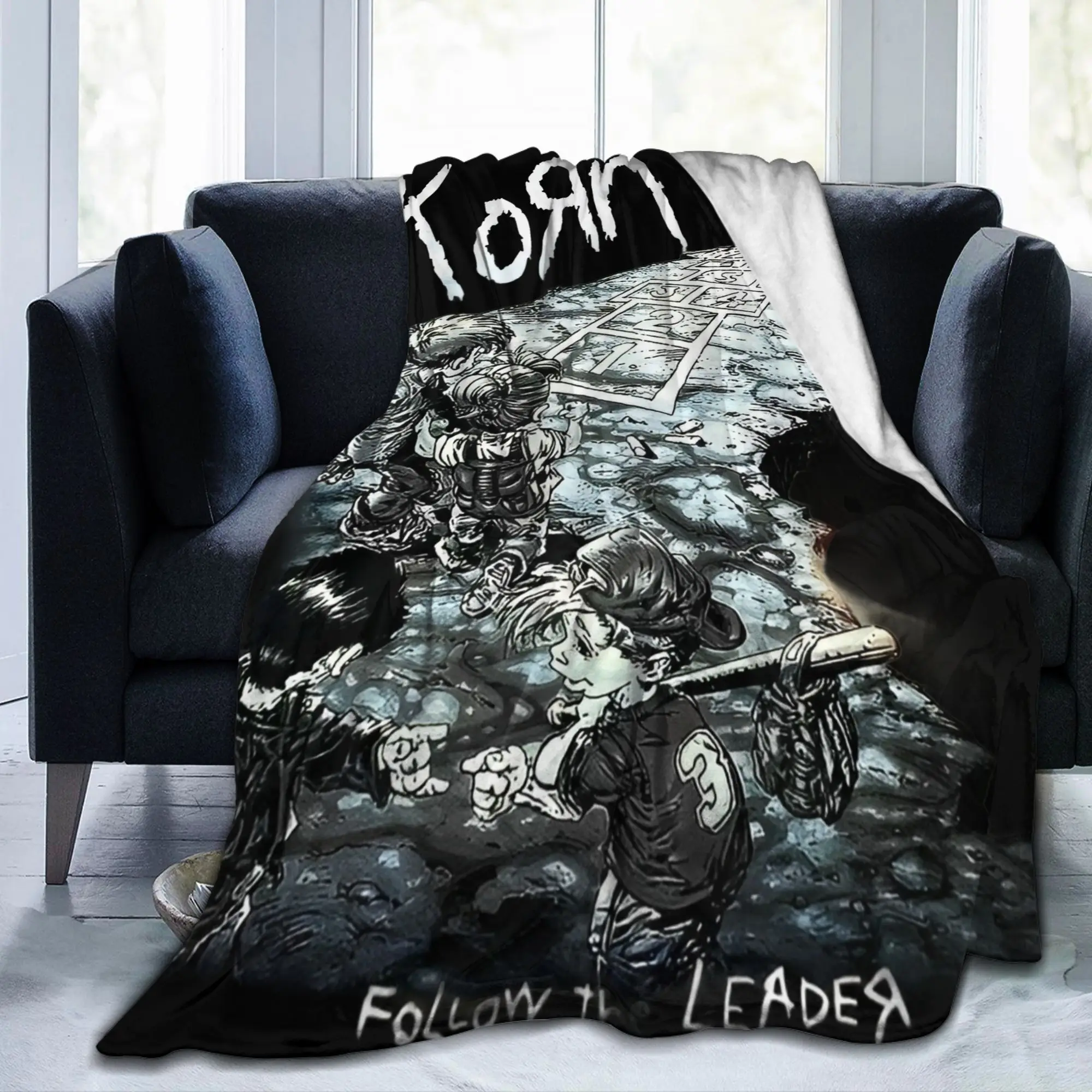Rock Band Korns Flannel Blankets Ftl 25 Follow The Leader  Vintage Throw Blankets for Bed Sofa Couch 200x150cm Quilt
