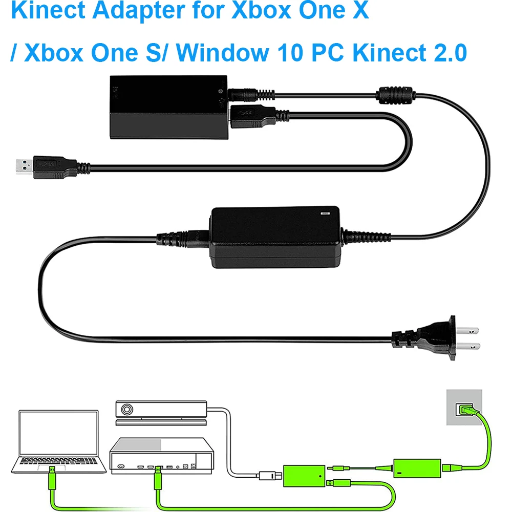 

Kinect адаптер для Xbox One S, Xbox One X, Windows PC-блок питания для Xbox 1S, 1X Kinect 2.0 Sensor PC Windows 10, 8,1, 8