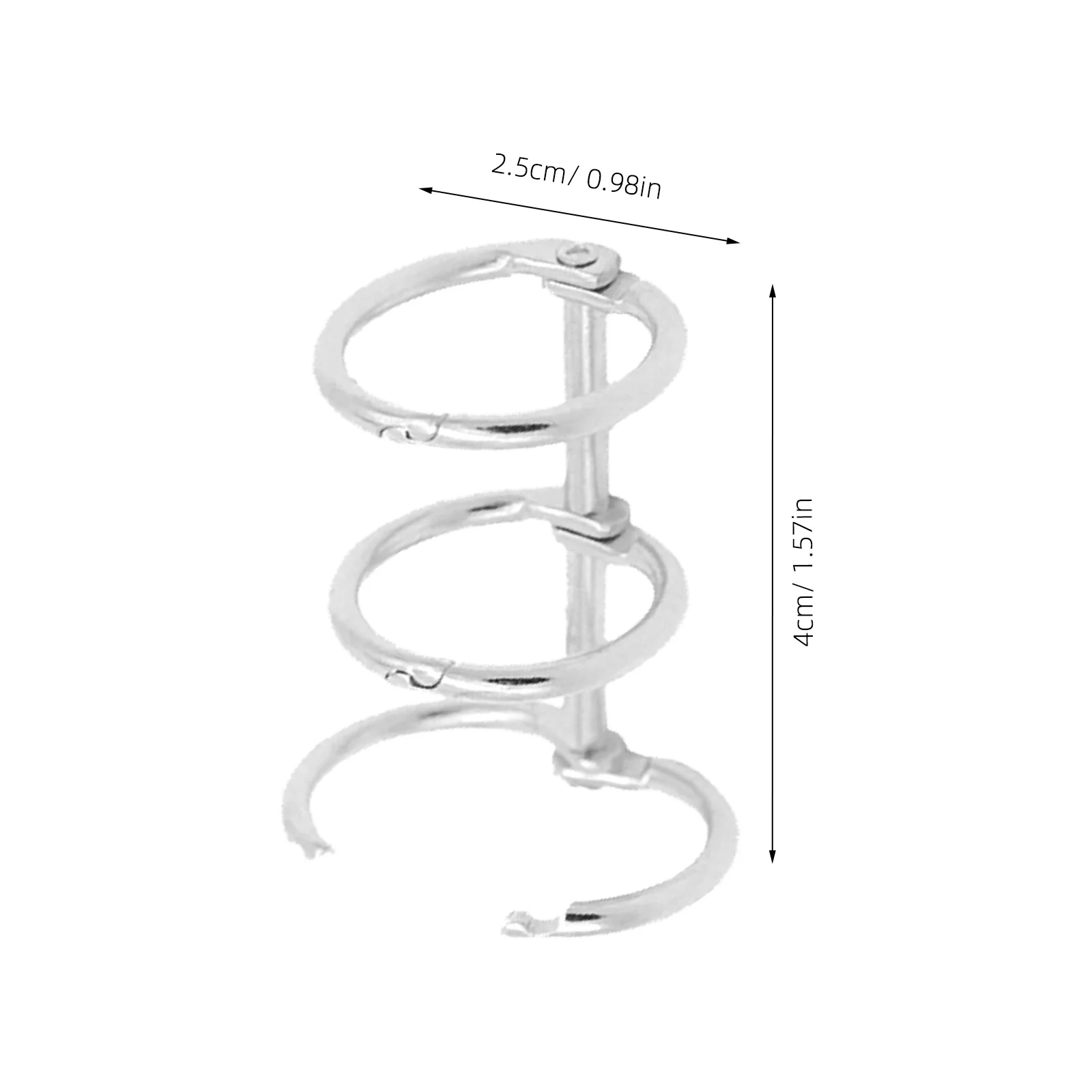 ห่วงโลหะสำหรับเข้าเล่ม 6 ชิ้น แบบสามรู สำหรับสมุดโน้ต DIY สมุดภาพ อุปกรณ์เครื่องเขียน ห่วงสำหรับจัดระเบียบเอกสารแบบถอดได้