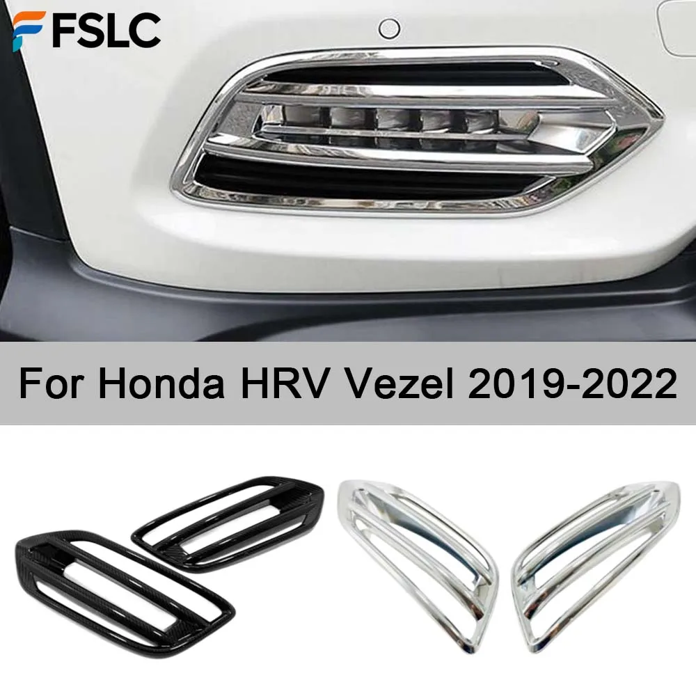 

ABS Chrome Fog Light Lamp Frame Trim Cover, Front Bumper Headlight Detector Stick Decor For Honda HRV HR-V Vezel 2019-2022