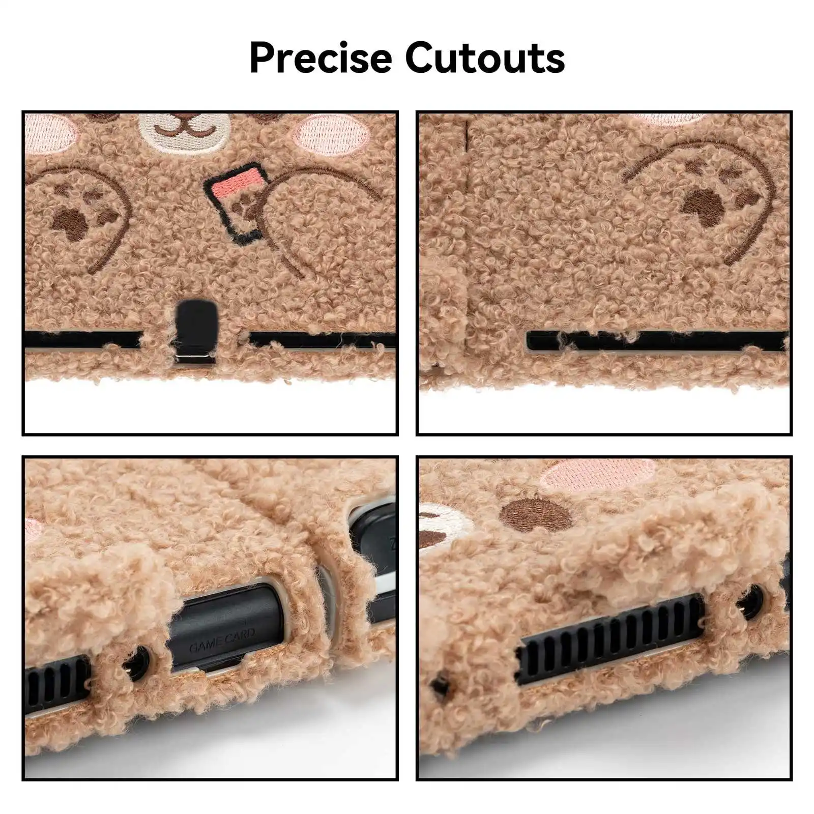 GeekShare Protective Case for Switch 1/ Switch OLED/Switch 2, Bear Plush NS Hard Shell Split Joy-con Cover For NS Accessories - view 2