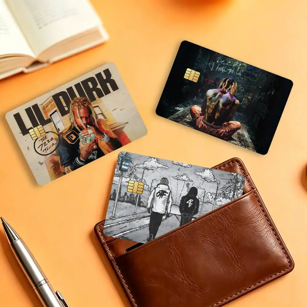 Rapper L-lil Durk Deep Thoughts Matte Card Stickers For Credit Cards Debit Cards And Transit Cards 4Pcs