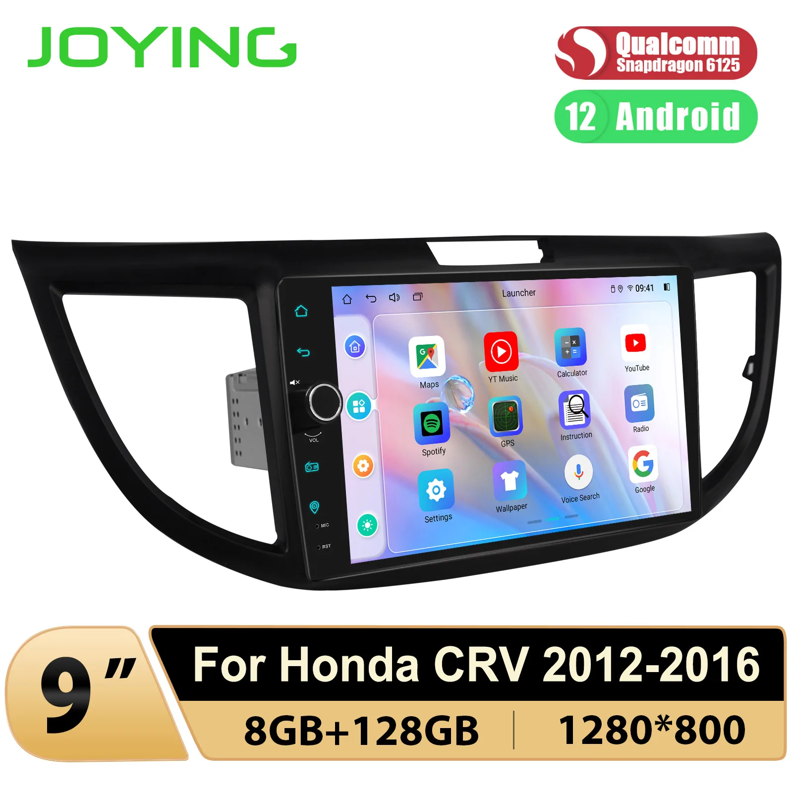 JOYING Upgrade 9 Inch Android Car Radio Stereo Multimedia Player For Honda CRV 2012-2016 with Wireless Carplya Android Auto