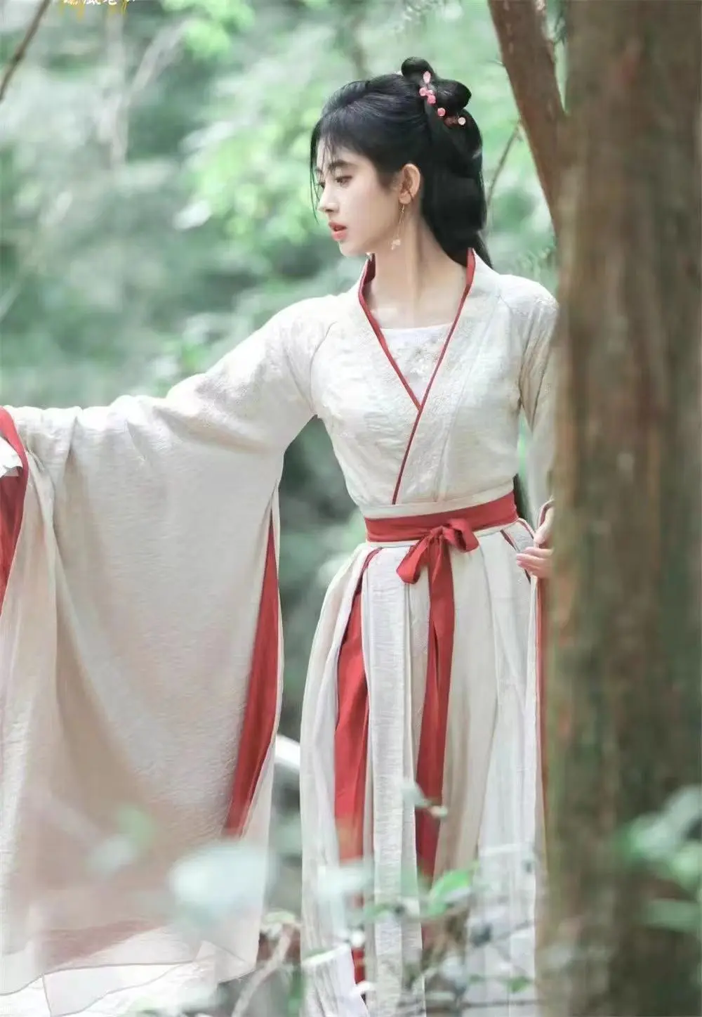 Chinese traditional costumes, Hanfu, ancient style four seasons, 2024 new style, Wei and Jin style, waist-length straight skirt