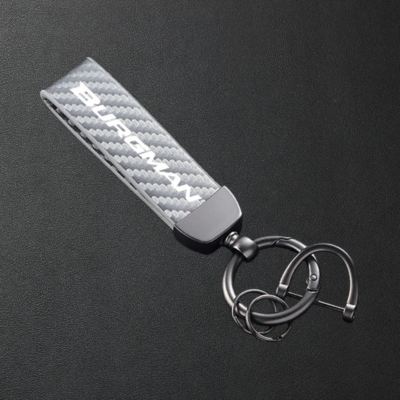 For Suzuki BURGMAN 650 400 125 200 250 AN650 AN400 AN125 AN200 Carbon Fiber Patterned Motorcycle Keychain Metal Keyring - view 3