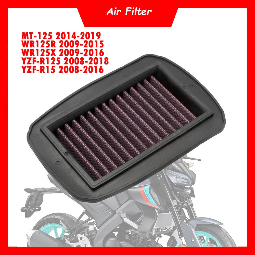 Filtre à air haute performance pour moto Yamaha MT-125 2014-2019 YZF-R125 2008-2018 WR125R WR125X YZF-R15