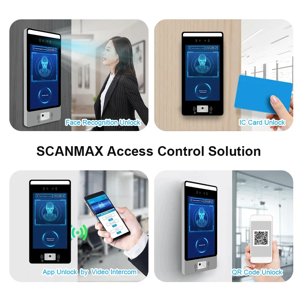 

2025Scanmax Binocular Camera Android11 Face Recognition device Rfid Residential Security Gate access control system