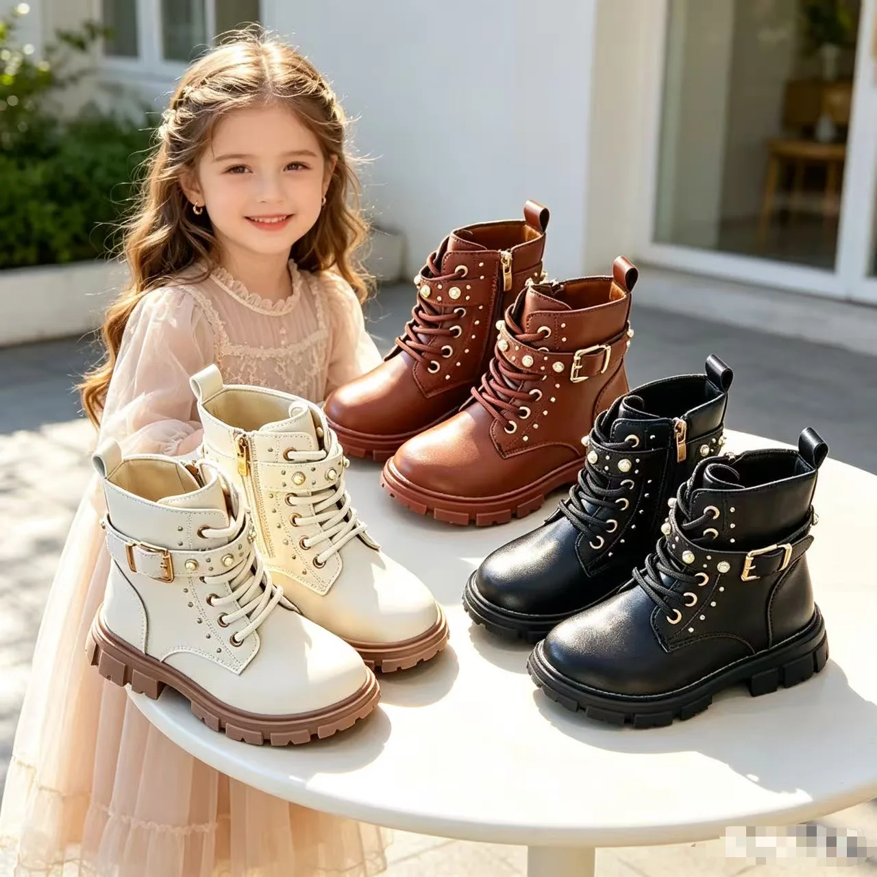 2026 Autumn Winter New Children Casual Short Boots for Girls Fashion Korean Style Soft Bottom Anti-slippery Versatile Pu Shoes
