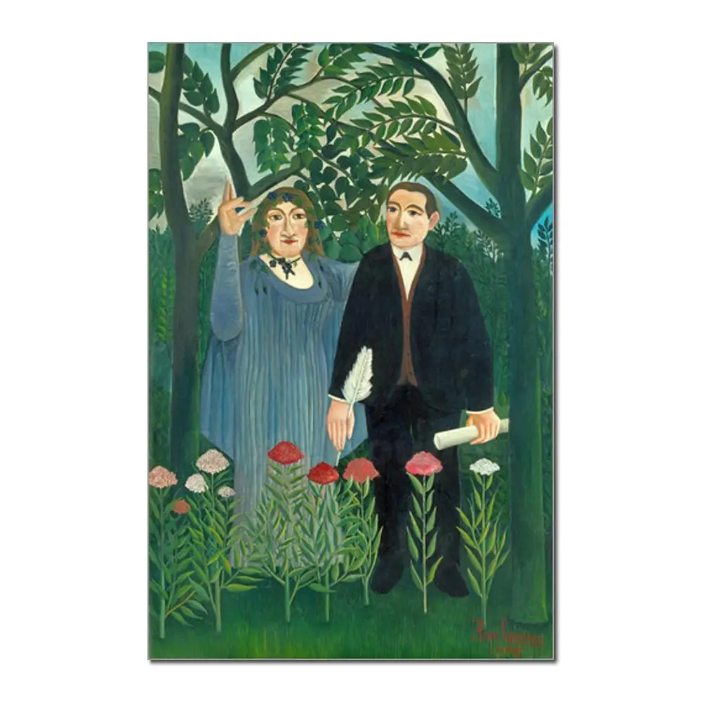 

Der Poet Apollinaire und seine Muse. Henri Rousseau painting for bedroom decoration High quality