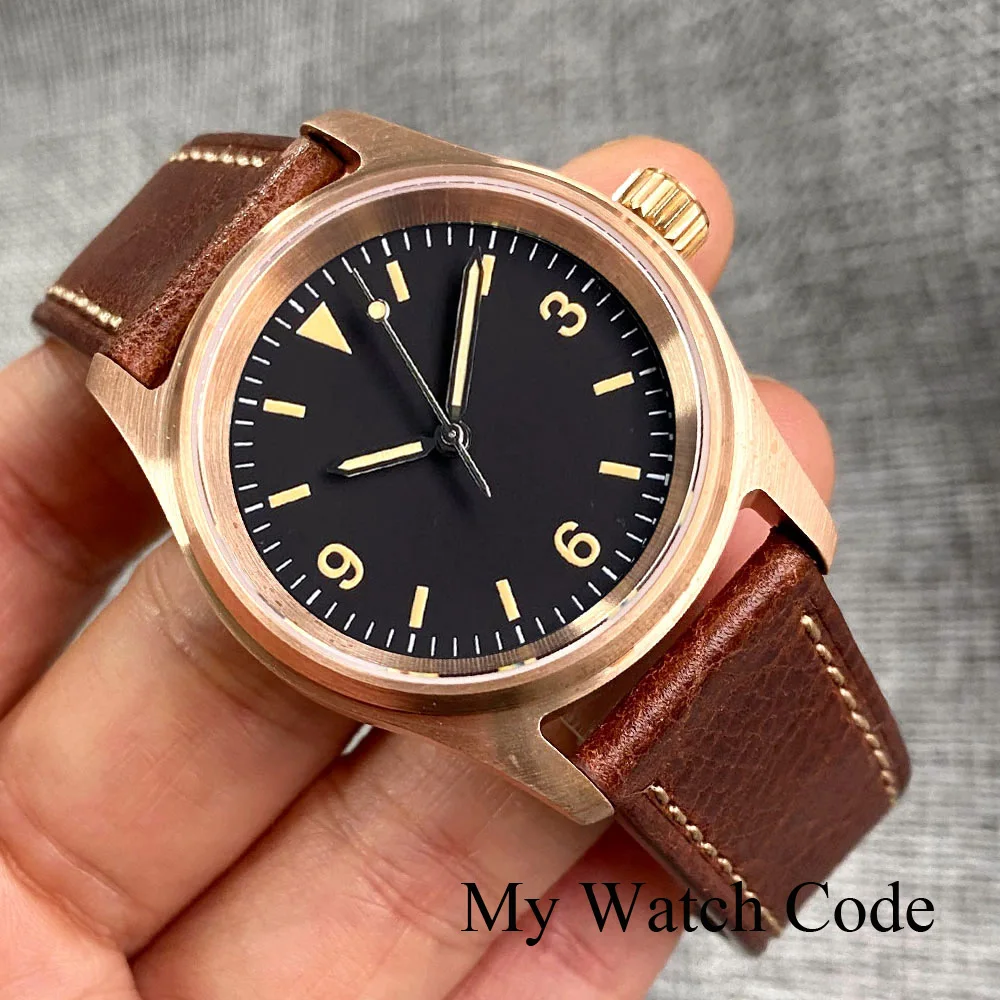 Tandorio Vintage Filed-Watch 36mm Bronze California Diver Watch 20bar Waterproof Sport Clock Lady Men Sapphire Crystal NH35 PT