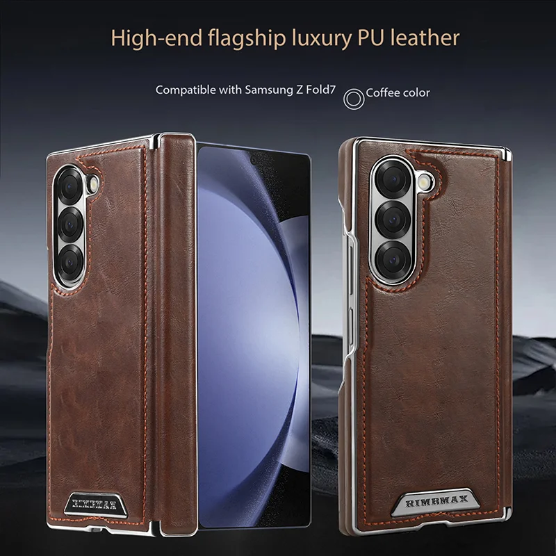 

Luxury Business Folding Screen Magnetic Leather Phone Case,For Samsung Galaxy Z Fold 7 6 5 Center Axis Protective Cover
