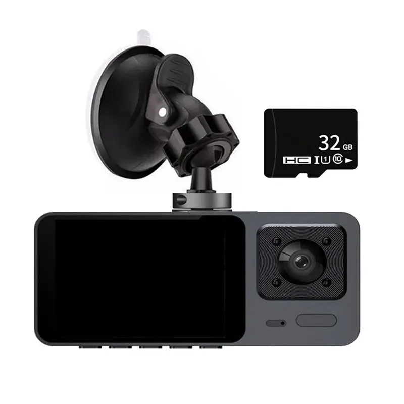 A01E-Dash Cam Front And Inside WIFI 1080P With 32G Memory Card 2Inch Screen 170° Wide Angle Night Vision WDR 24H Parking Mode