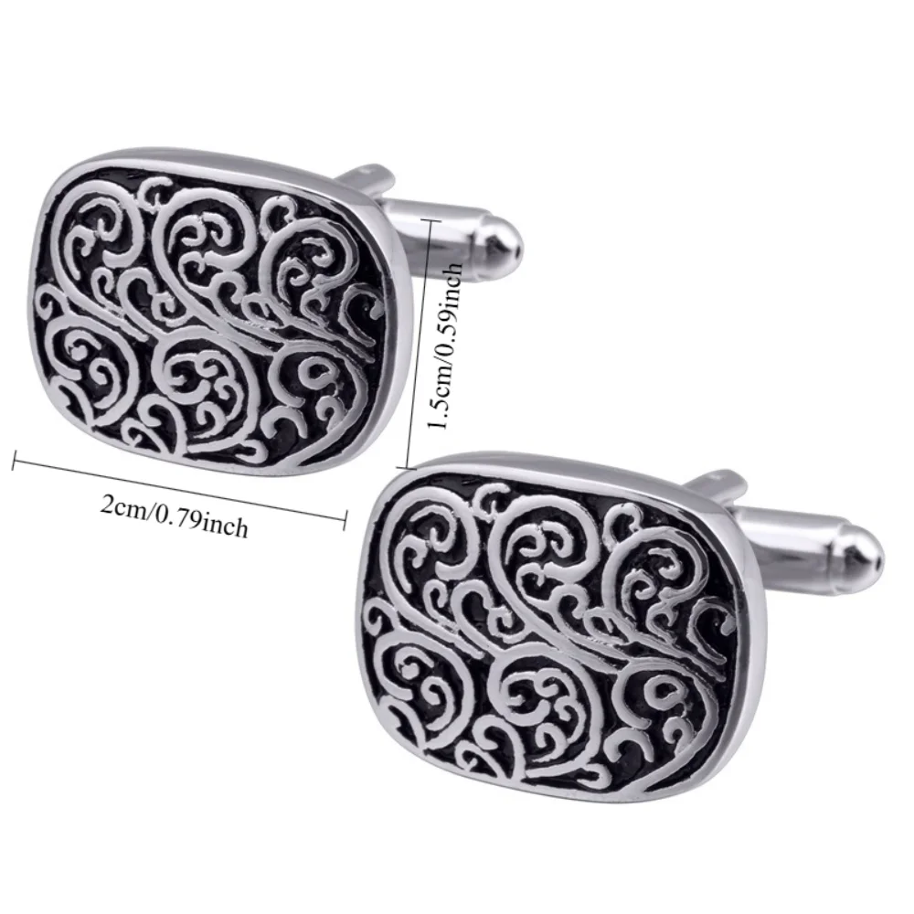 Vintage Pattern Metal Cufflinks Golden Carved Business Formal Shirt Cufflinks Men's Suit Decorative Accessory