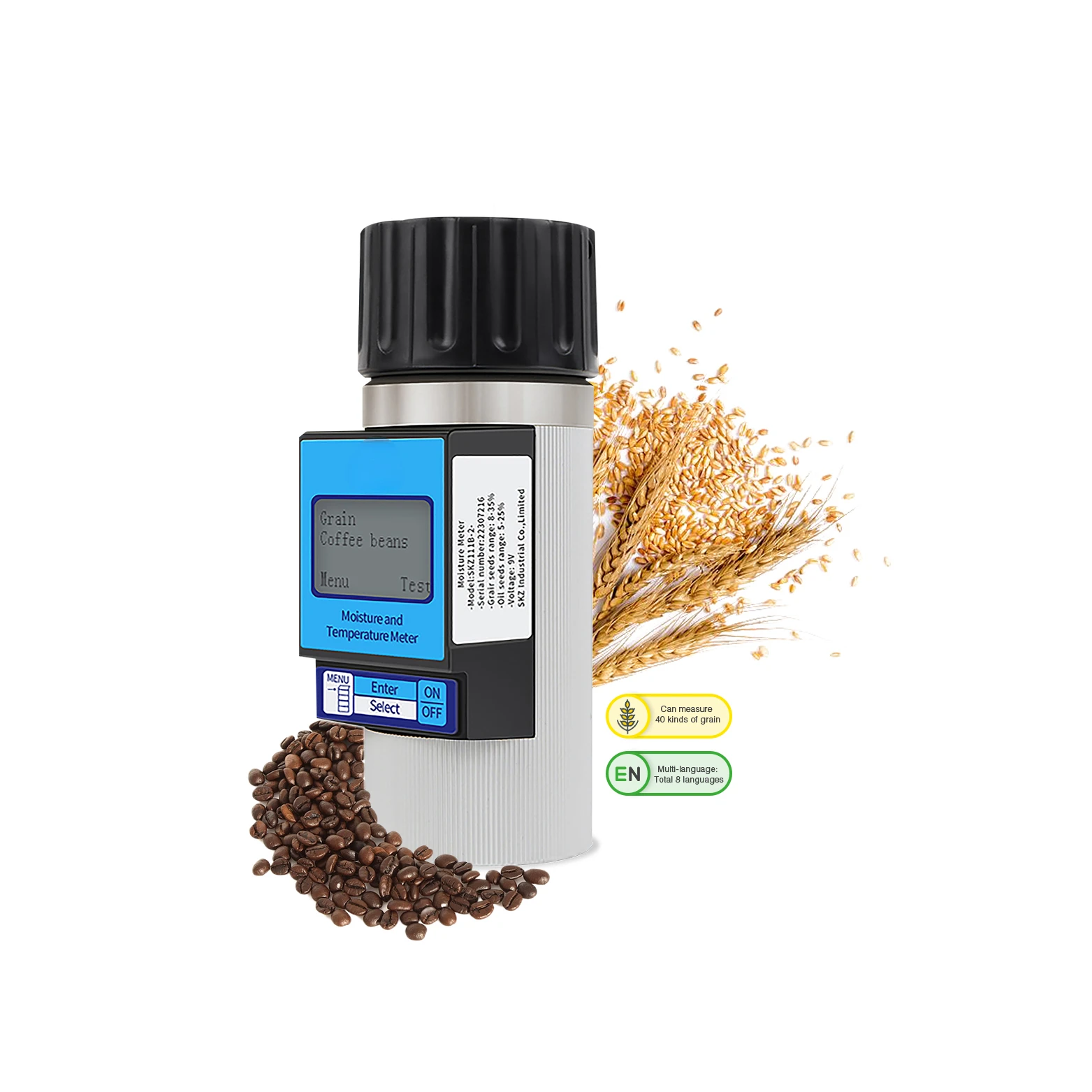 

SKZ111B-2 toasted coffee bean moisture meter parchment coffee bean humidity analyzer grain moisture tester