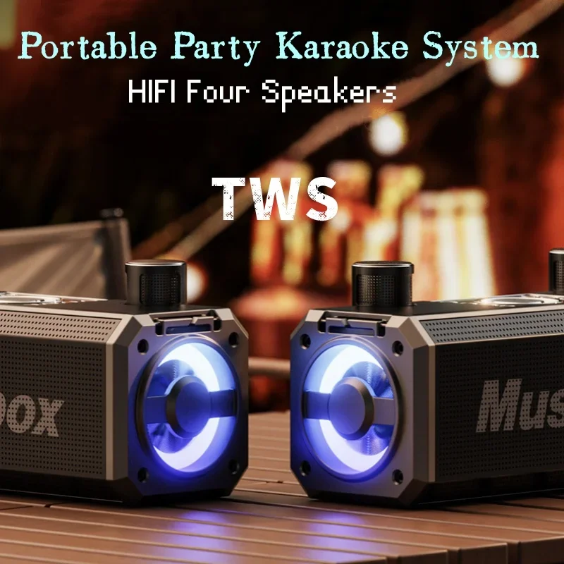 Imagem -06 - Alto-falante Bluetooth Portátil para Audiência Conjunto Ktv Doméstico Microfone sem Fio Karaoke Sistema de Alto Volume Subwoofer Tws Rgb tf