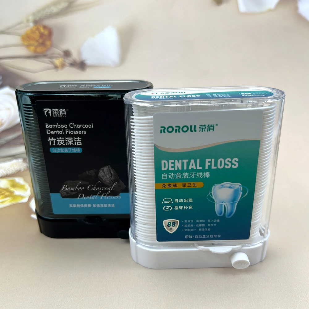 موزع خيط تنظيف الأسنان، أعواد أسنان بلاستيكية مع خيوط، أدوات تنظيف الأسنان، صندوق تخزين يتضمن 88 قطعة خيط تنظيف الأسنان #6