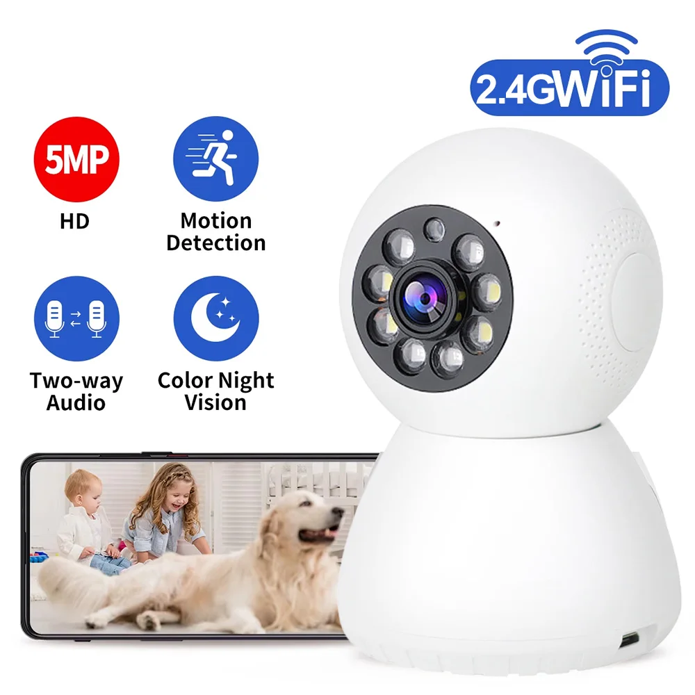 5MP Wifi IP Camera IR Night Vision Outdoor Auto Tracking Wireless PTZ CCTV Security Surveillance Camera Smart Life Cam