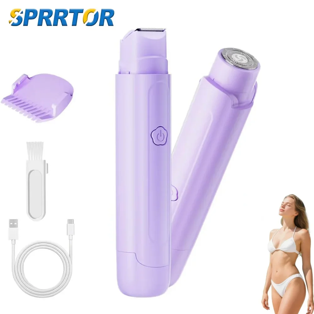 Electric Shaver for Woman Double Head Dual Purpose Female Razor Body Epilator Leg Underarm Bikini Electric Hair Remover Trimmer