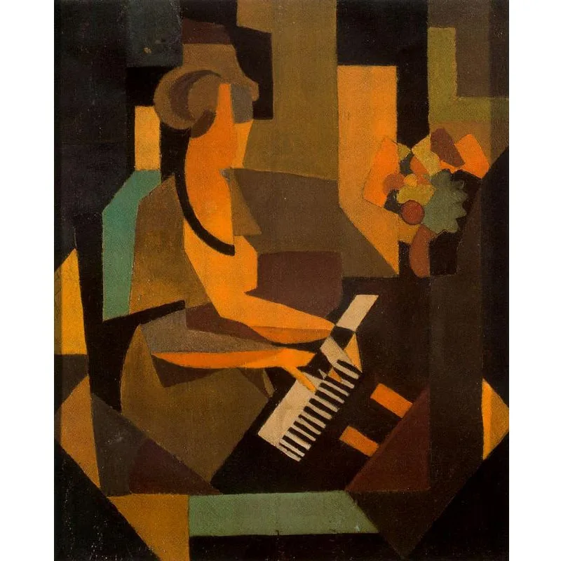 Rene Magritte paintings,Georgette at the Piano,Hand painted abstract oil painting on canvas,Wall art canvas painting for home