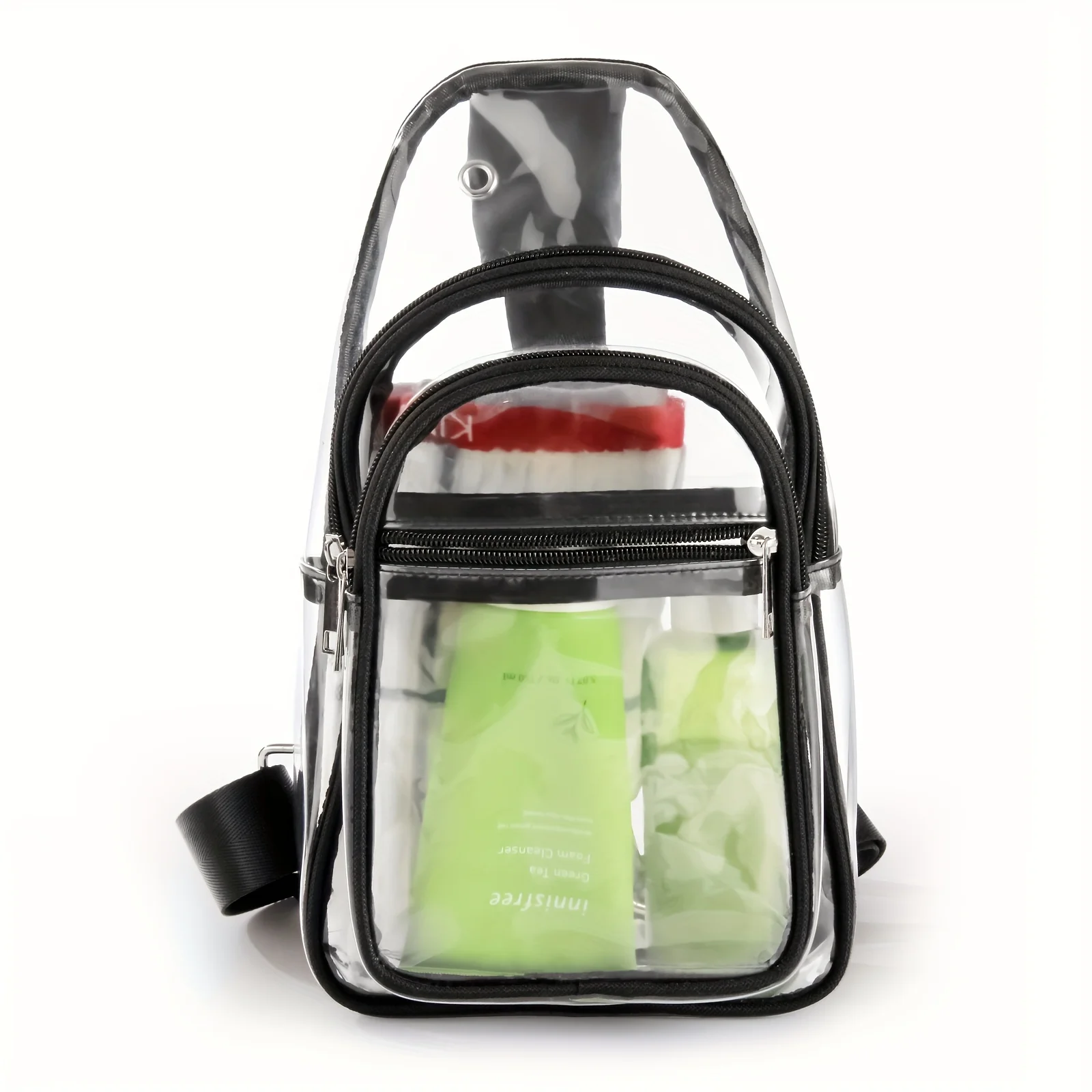 PVC Multi-functional Single Shoulder Bag, Travel Fashion Portable Waterproof Bag Container with lid Mini glass jar Small bottle