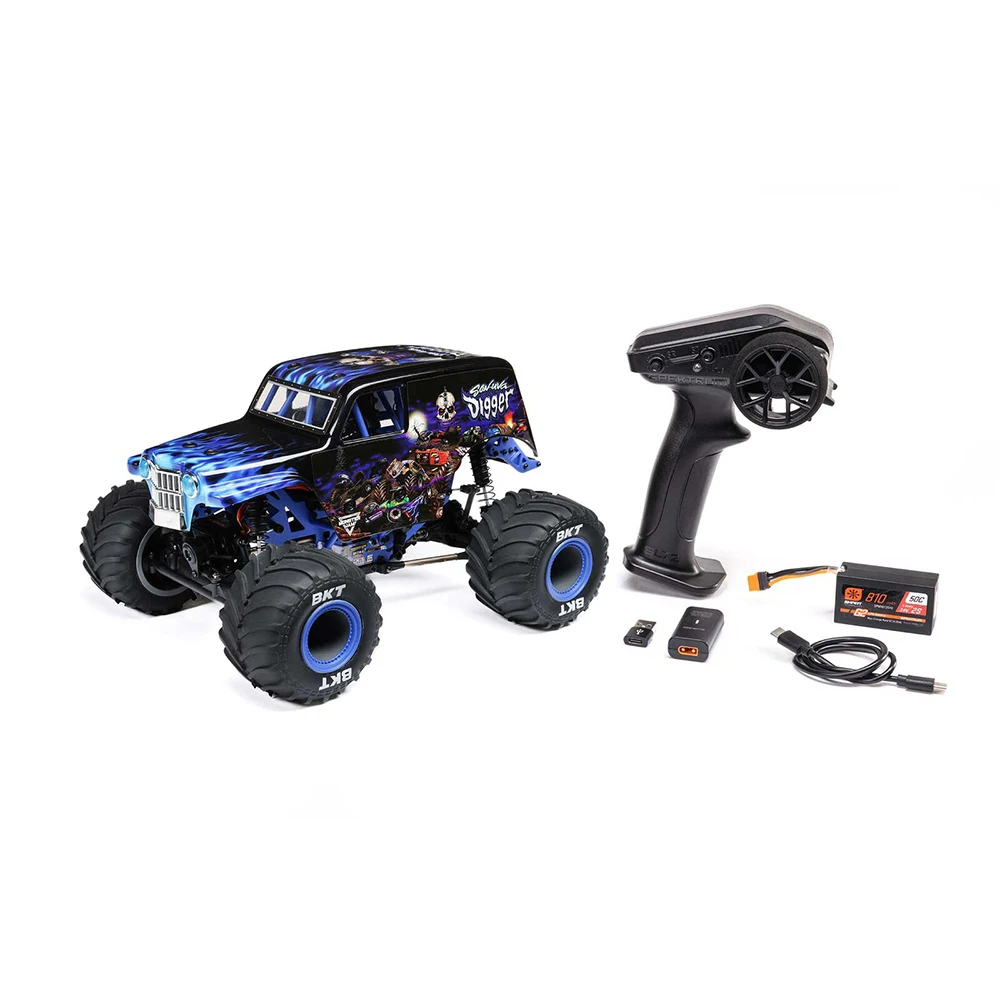 LOSI-Monster Truck Escovado Elétrico para Adultos e Crianças, Simulação, RC, Mini LMT, 4WD, RTR, 2,4 GHz, LOS01026T1, LOS01026T2, 1:18