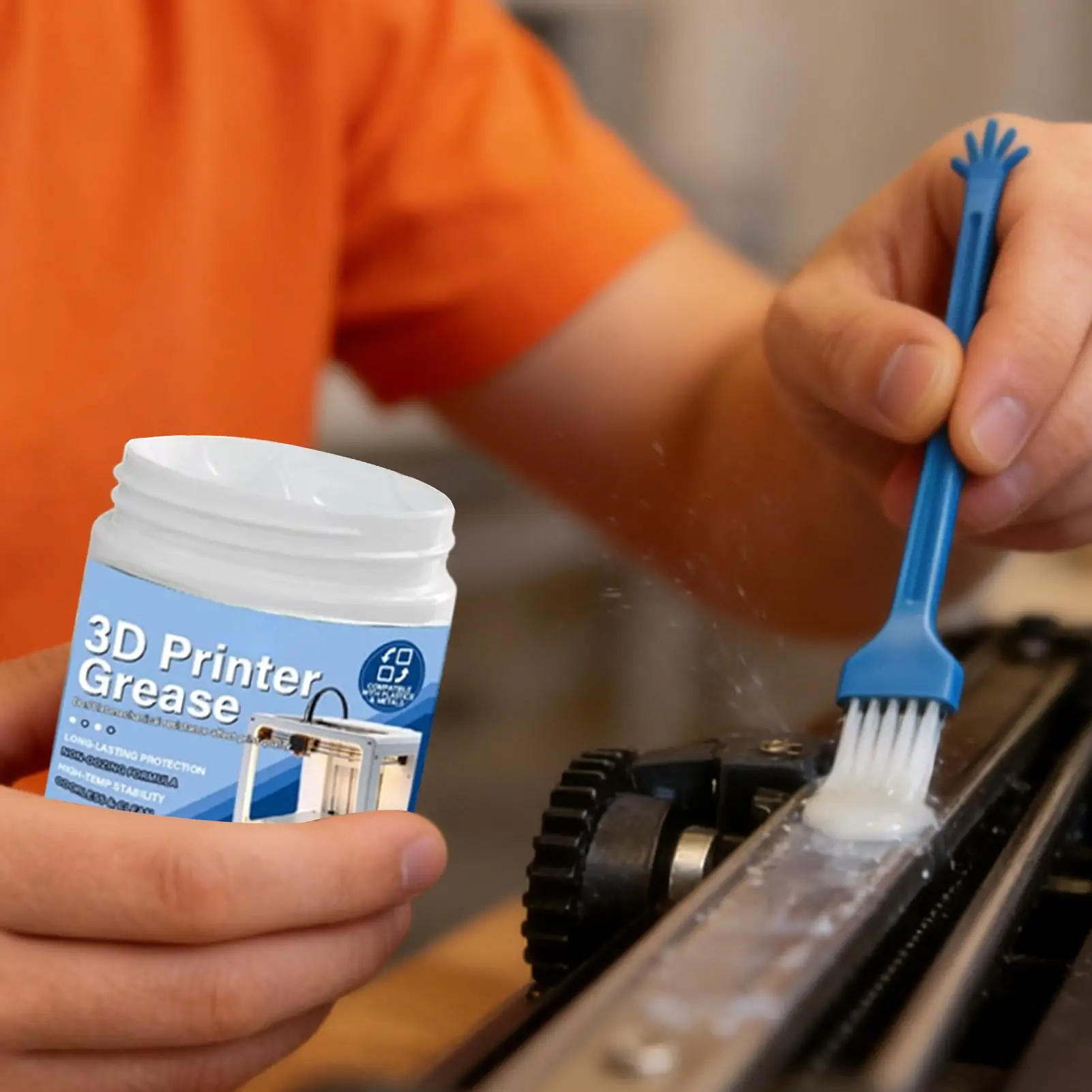 3D Printer Lubricant 100g Gear Bearing Motor Lube with Brush Machine Grease for Model Train Machine Motor Linear Guide Rail