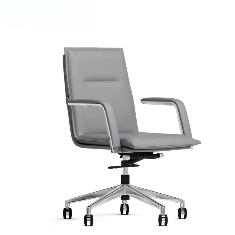 Modern administrative polyurethane leather synchronous office furniture institutional office chair aluminum-based swivel chair