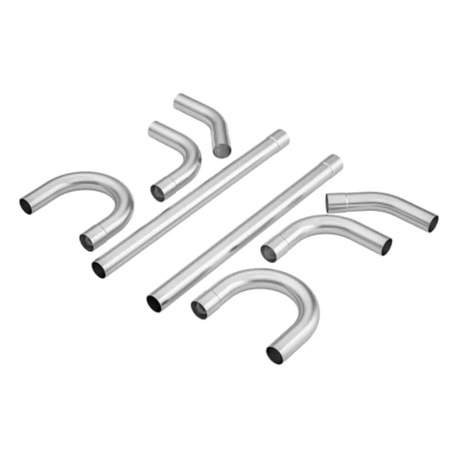 

Универсальный 3-дюймовый комплект выхлопных труб из мягкой стали, 16 калибра, оправки с прямыми трубками 45, 90, 180 градусов, скользящие концы, 8 шт.