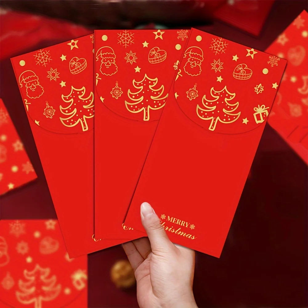 

Christmas Cash Envelopes, Golden Printed Money Envelopes, Hollow Cash Envelopes for Christmas/Birthday/Holiday/Party
