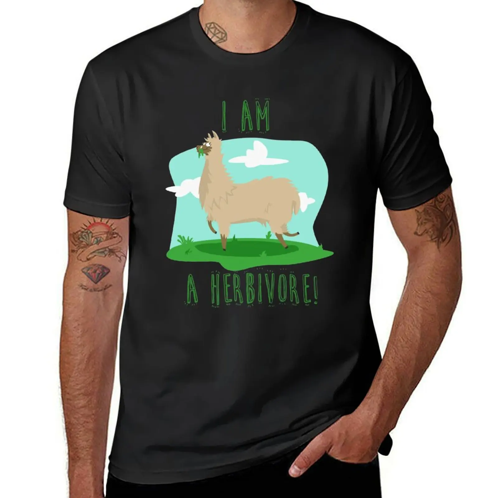 I am herbivore T-Shirt animal prinfor boys funnys T-shirts for men cotton