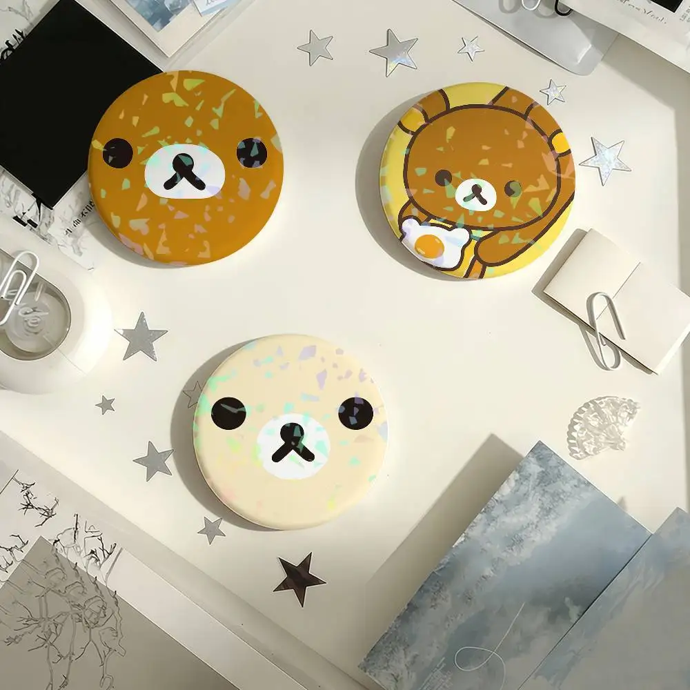 Cartoon R-Rilakkuma cute kawaii Laser Badge Creative Pins Brooch for Bag Clothes Hat Decor Gifts Fans Collect