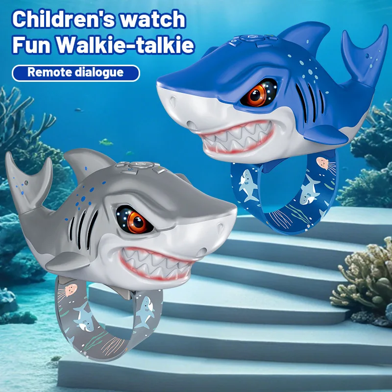 Walkie-talkie eléctrico para niños, juguetes con luces, música, balanceo, bola de soplado, tiburón, juguete divertido para comunicación interactiva al aire libre, regalo