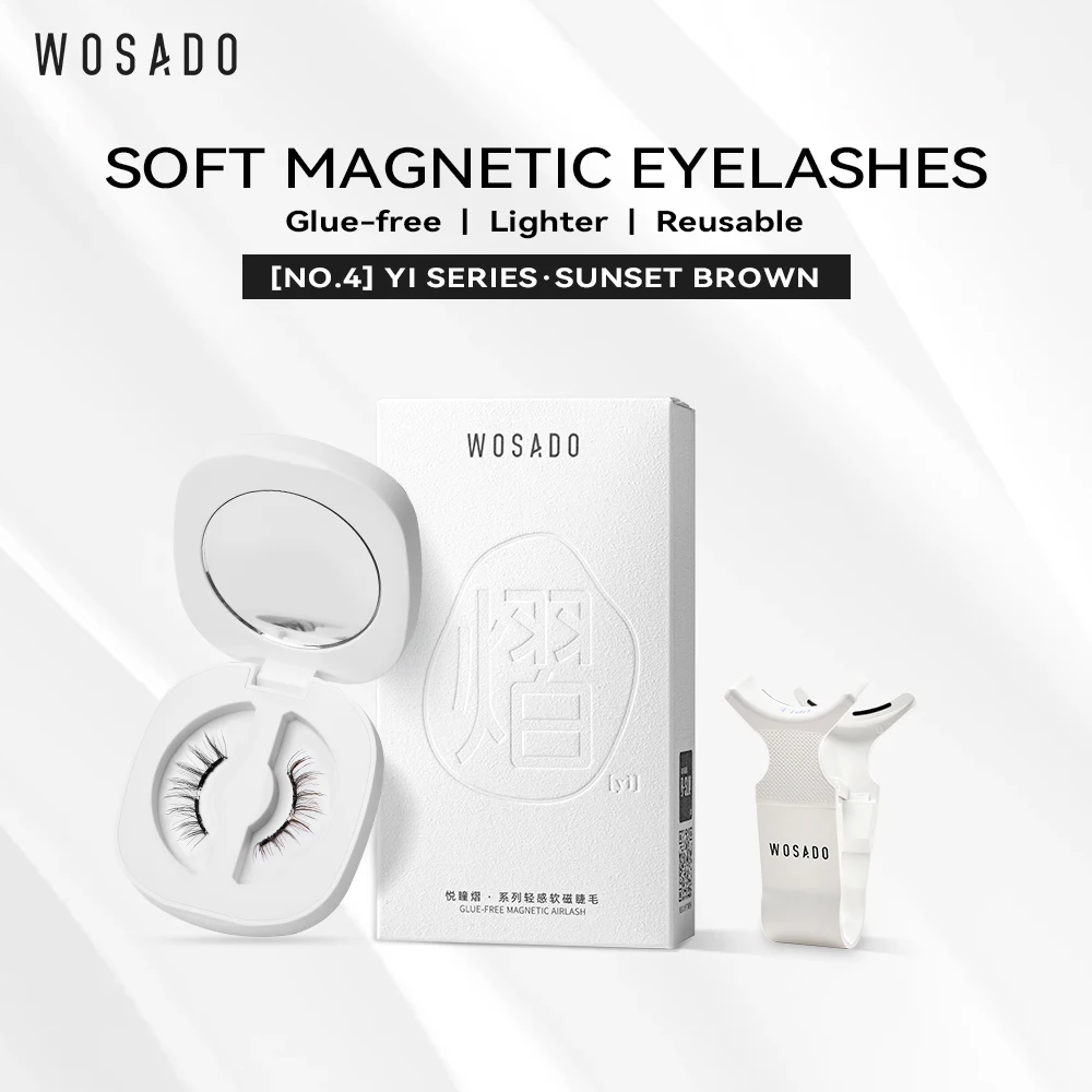 Wosado magnetische Wimpern Nr. 4 Sonnen untergang braun verbessert profession elle Premium wieder verwendbare sichere Dupont 3d patentierte falsche Wimpern süß ca.