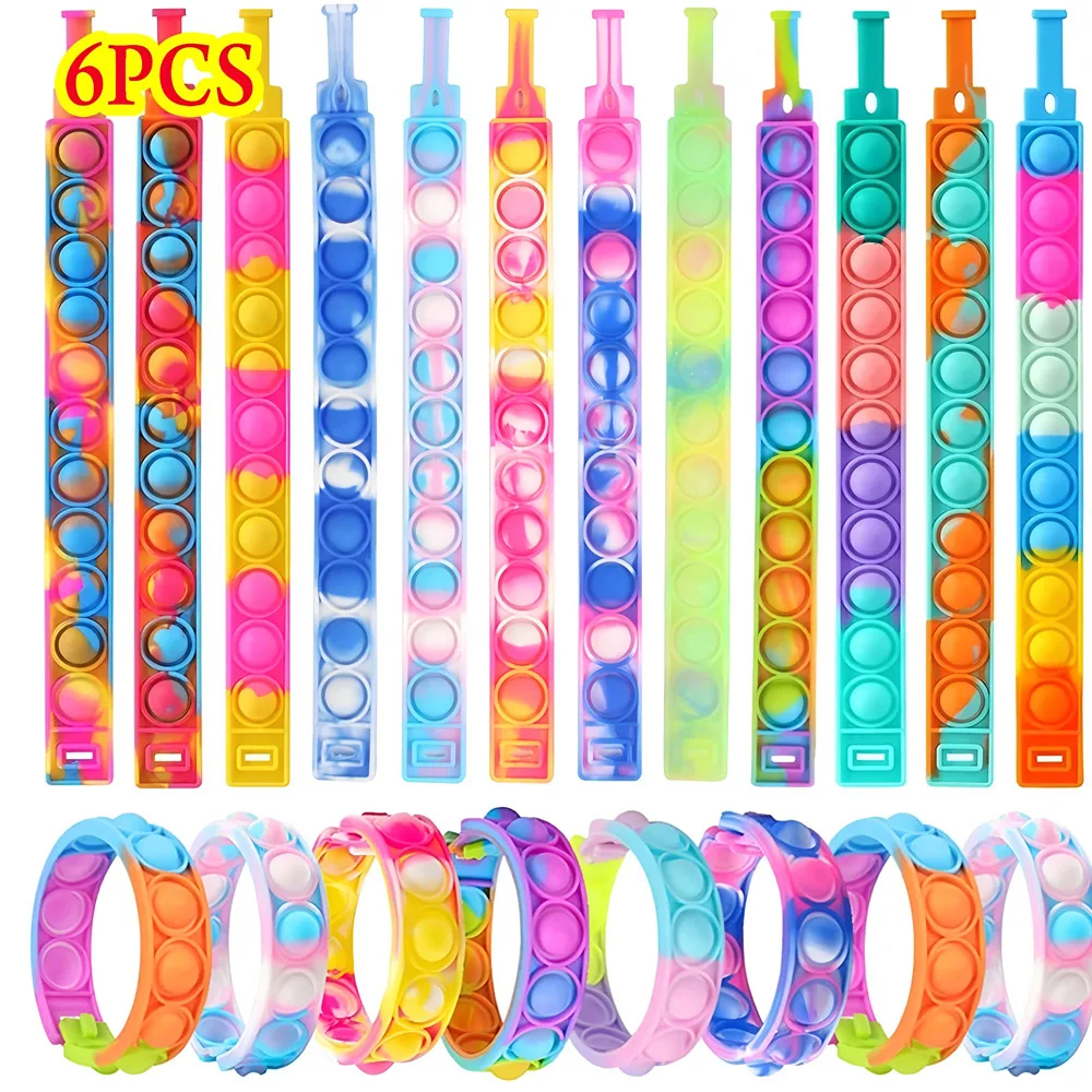 Fidget ToysPop Bracelet Party Favors Bubble Bracelets Push Poping Sensory Stress Reliever Toy for Gifts