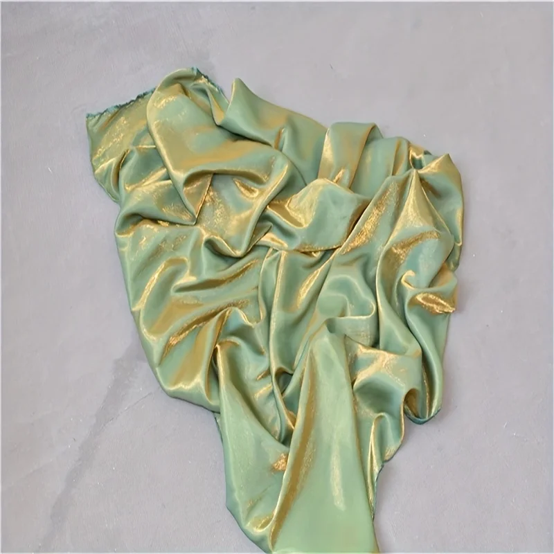 1yard/3yards150cm wide Green Satin Fabric Glossy Silk Gradient Fabric,Shiny Clothing Fabric, Polyester Holographic Dress Fabric