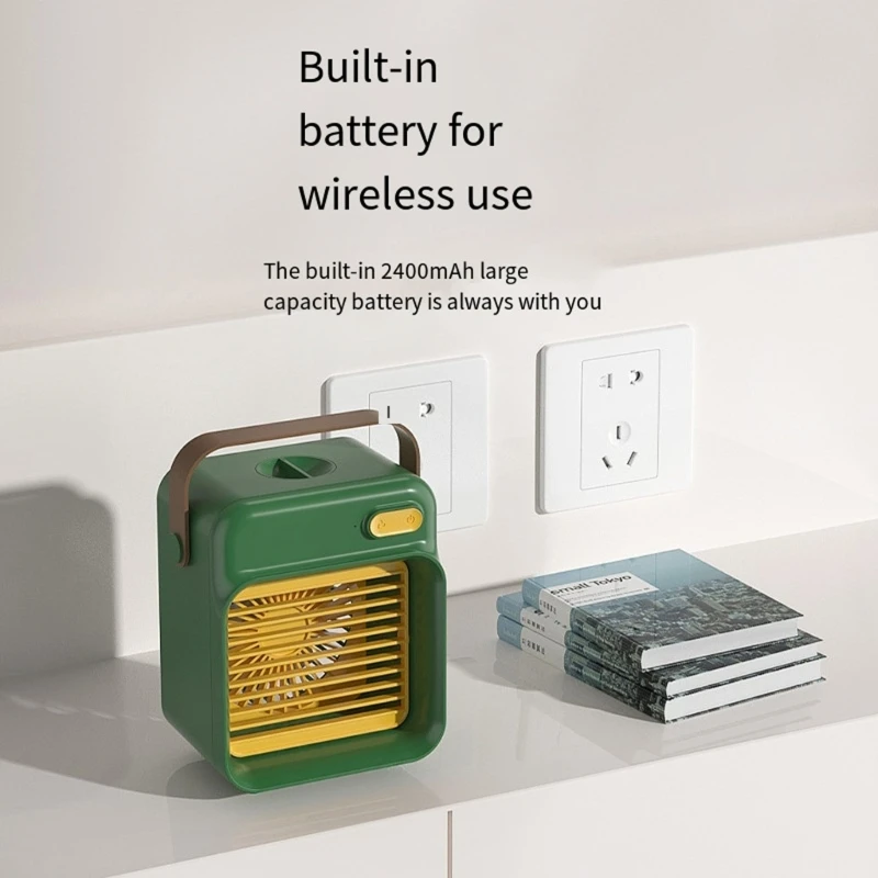 ポータブル充電式エアコン,3速,風,冷却ファン,寝室,机,オフィス,車用