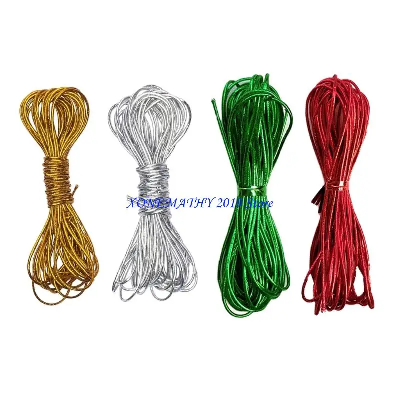 

F42F Braided Metallic Rope Hair Jewelry For Christmas ornament Easy DIY Application