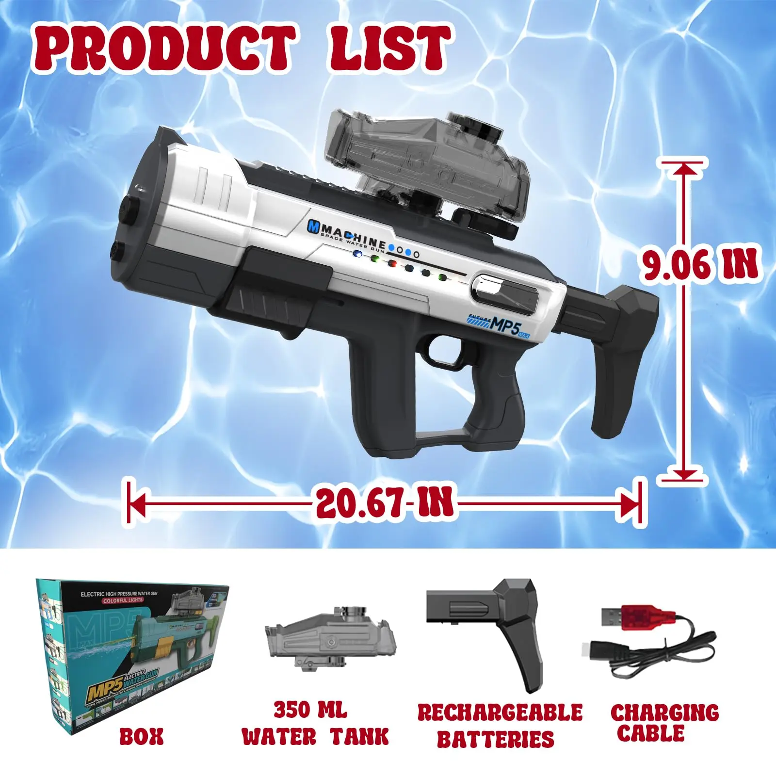Electric Water Gun for Adults Kids,850ml Large Water Tank,Powerful Squirt Guns Up to 39 FT Long Range,Summer Outdoor Toys