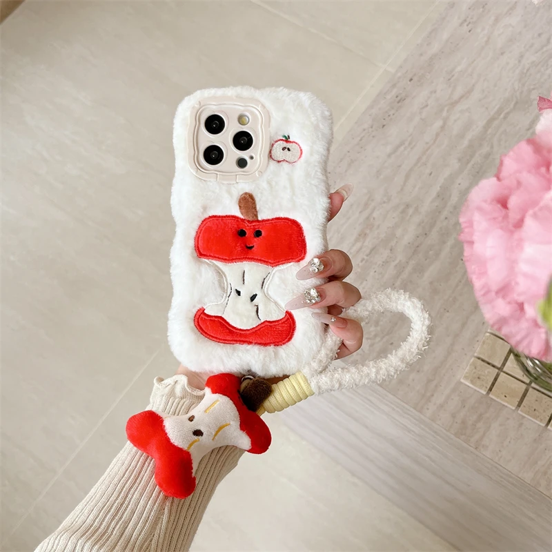 Warm Plush Hair Fluff Toy Soft Phone Case For Huawei Mate 60 Pro Mate 50 Pro 40 Pro 30 Pro Cute Plush cartoon Pendant Back Cover