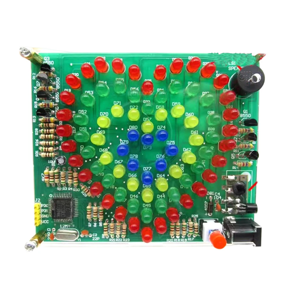 Heart Shape LED Flowing Light Soldering Practice Kit With Music IC DIY Electronic Assembly Board For Beginners Hobbyist
